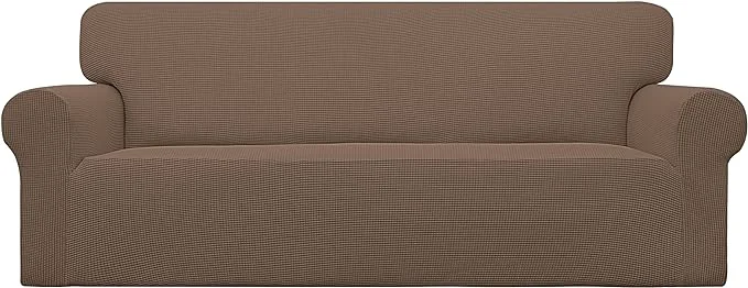 Solid Easy-Going Stretch Oversized Sofa Slipcover 1-Piece Sofa Cover Furniture Protector Couch Soft with Elastic Bottom for Kids Polyester Spandex Jacquard Fabric Small Checks BrownAbout ThisOverview Excellent
