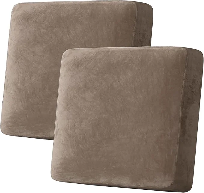 Dependable H.VERSAILTEX Velvet Stretch Couch Cushion Cover Plush Cushion Slipcover for Chair Loveseat Sofa Cushion Furniture Protector Seat Cushion Sofa Cover 2 Piece Large Sofa Cushion Covers Mocha About ThisOverview Original