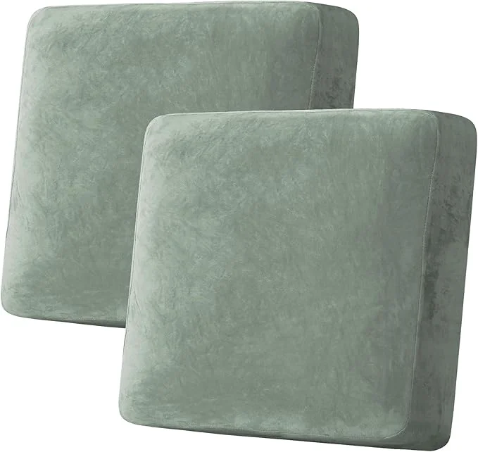 Casual H.VERSAILTEX Velvet Stretch Couch Cushion Cover Plush Cushion Slipcover for Chair Loveseat Sofa Cushion Furniture Protector Seat Cushion Sofa Cover 2 Piece Large Sofa Cushion Covers Sea Grass About ThisOverview Convenient