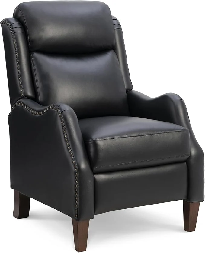 Verified Leather Pushback Recliner Faux Armchair with Rivet Decoration Single Sofa Accent Chair for Living Room BedroomAbout ThisOverview Casual