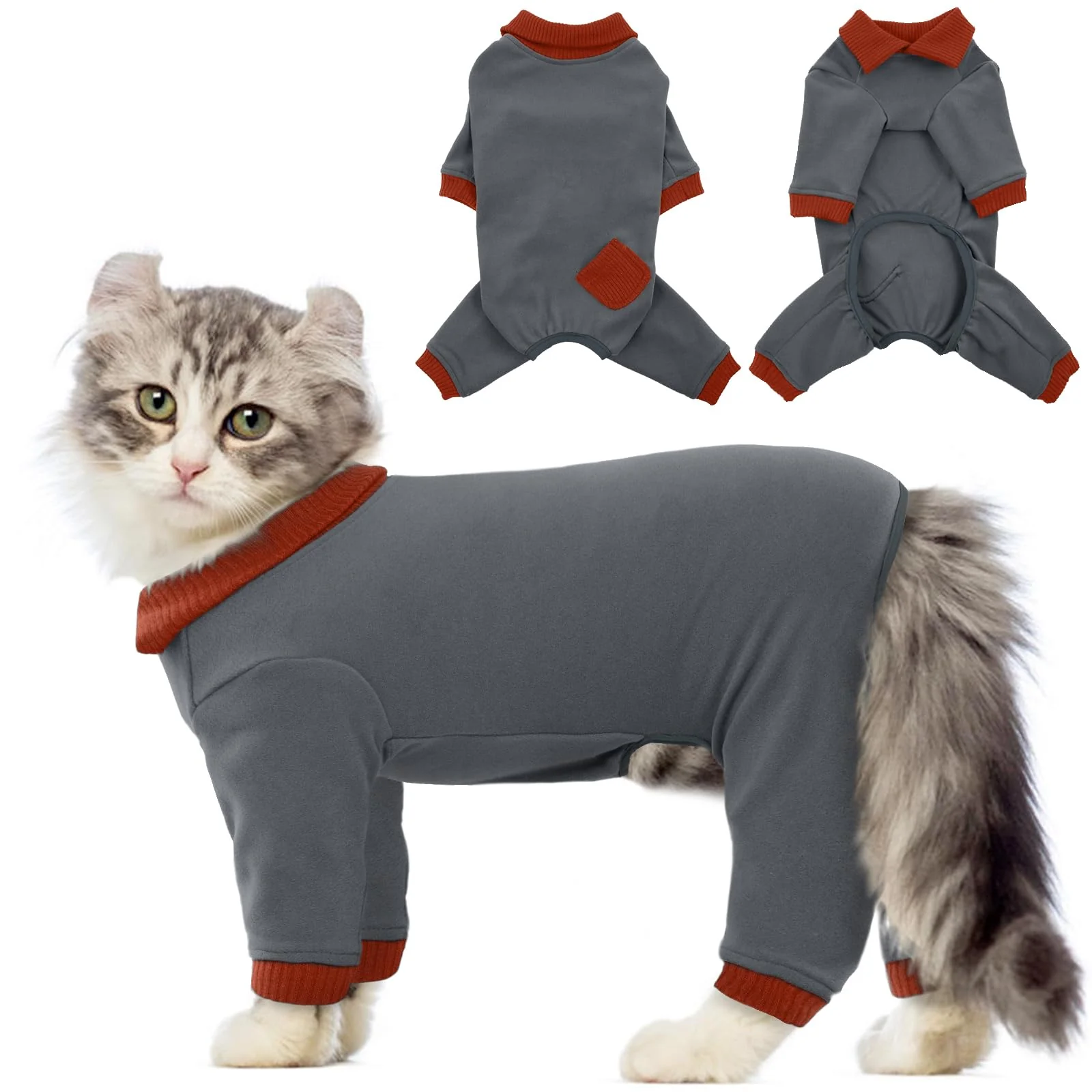 Enhanced QBLEEV Cat Pajamas Onesie – Sticky Hair Recovery Suit for Cats World-Class