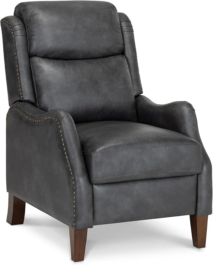 Superior Leather Pushback Recliner Faux Armchair with Rivet Decoration Single Sofa Accent Chair for Living Room BedroomAbout ThisOverview Effective