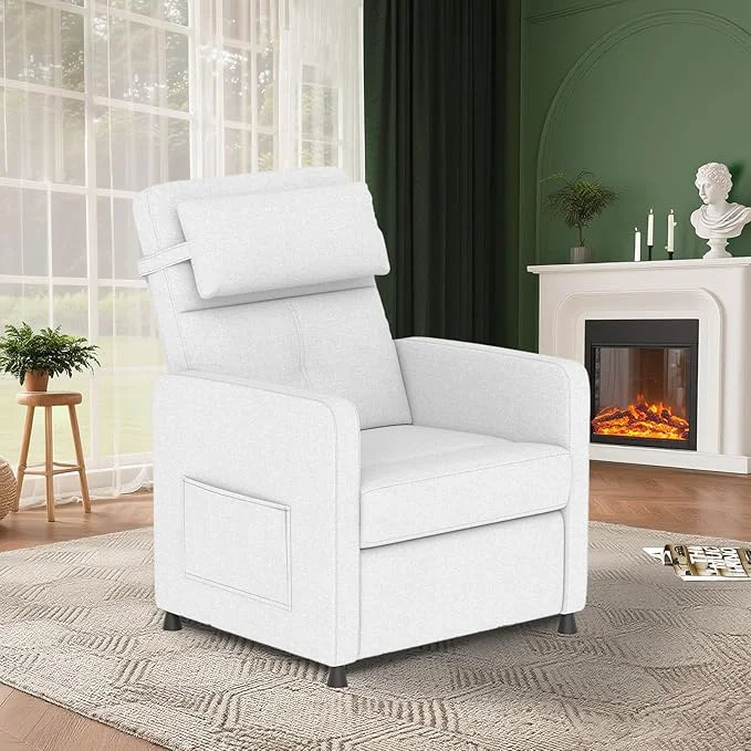 Luxury GarveeHome Power Recliner Living Room Lazy Chair Adjustable Electric Reclining Chair Home Theater Seating with Side Pockets USB Port White About ThisOverview Superior