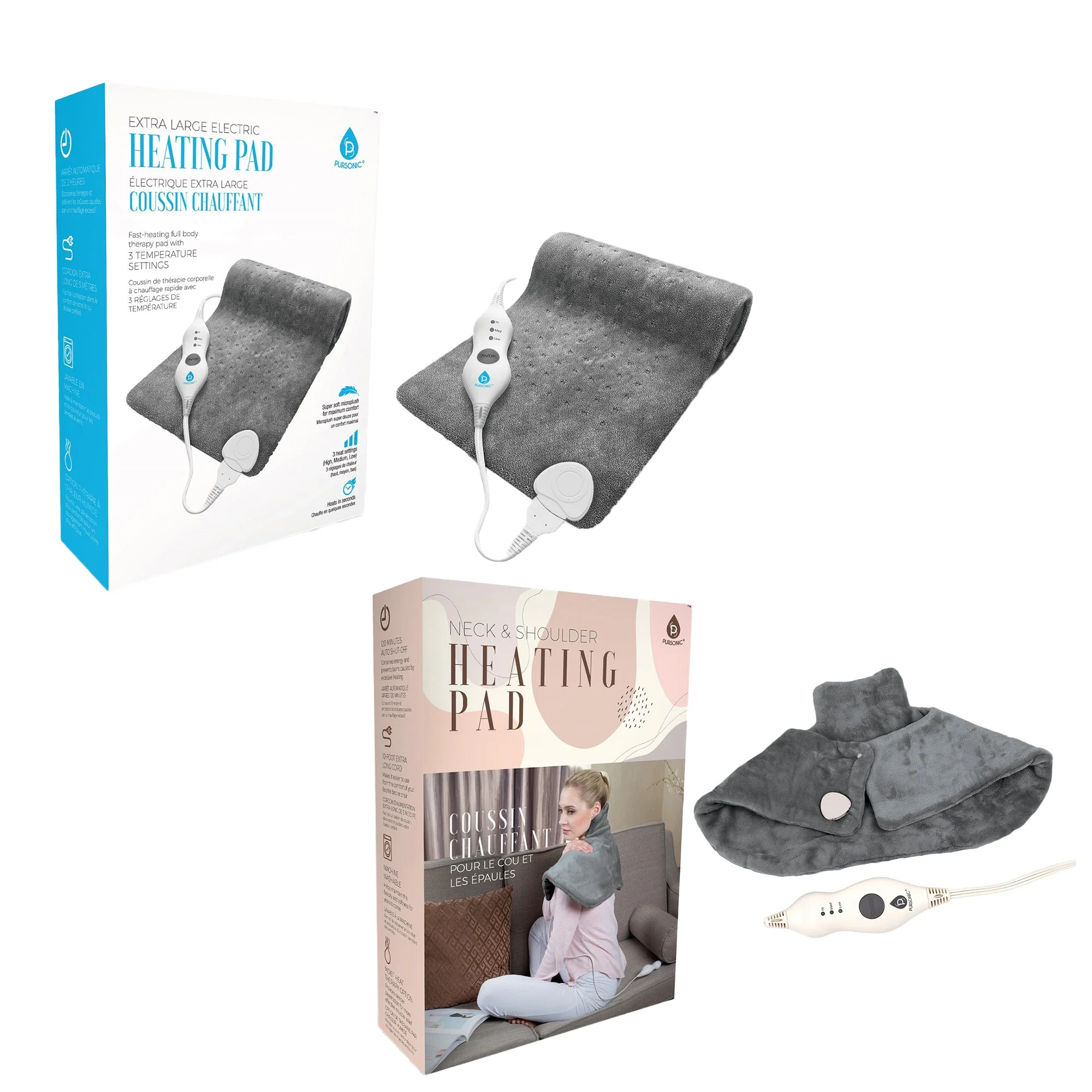 Pure Forfait Confort Total Chauffe-Nuque et Épaules Coussin Chauffant Électrique Advanced