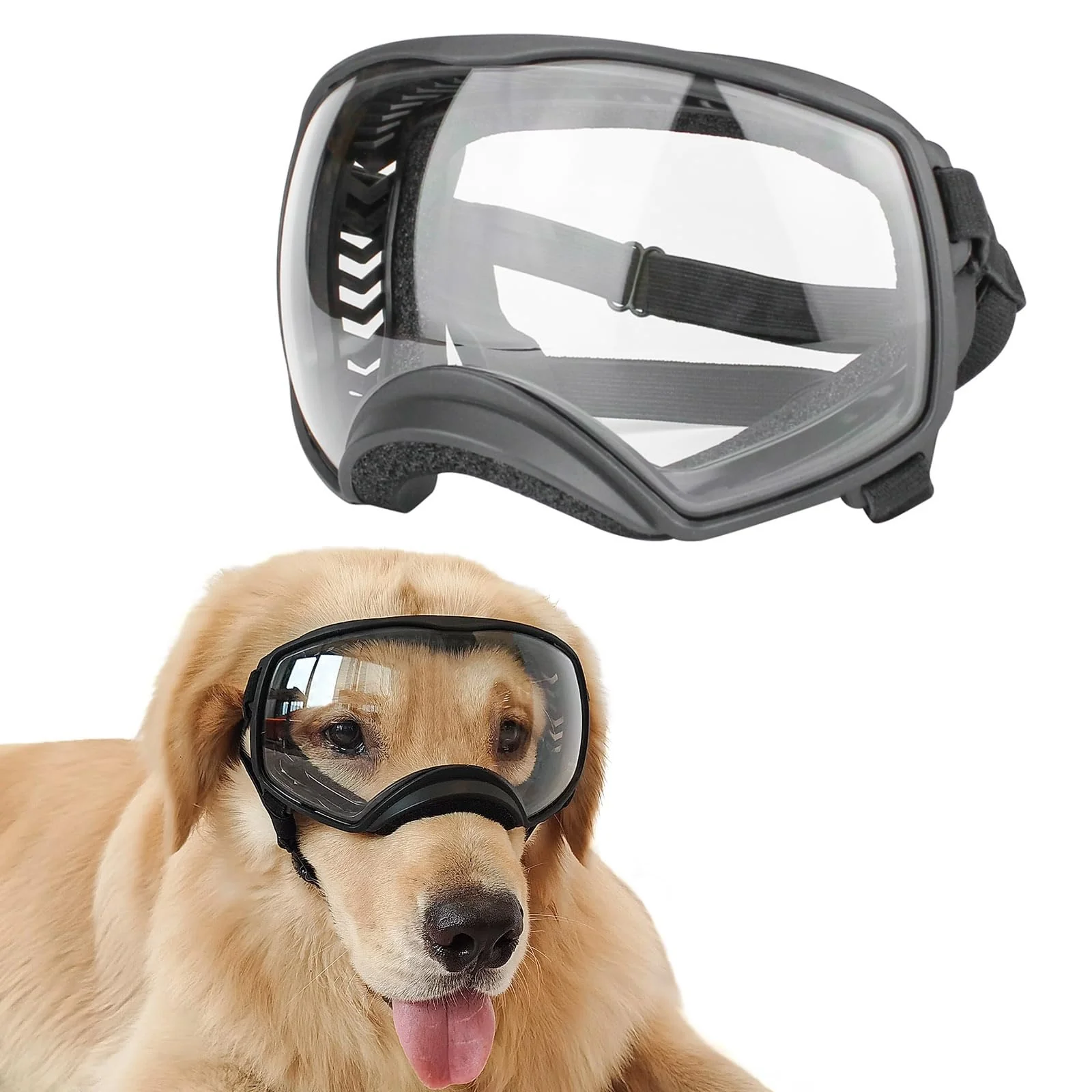 Fashionable NAMSAN Dog Goggles for Large Dogs Clear Lenses UV400 Windproof Adjustable Straps Original Design
