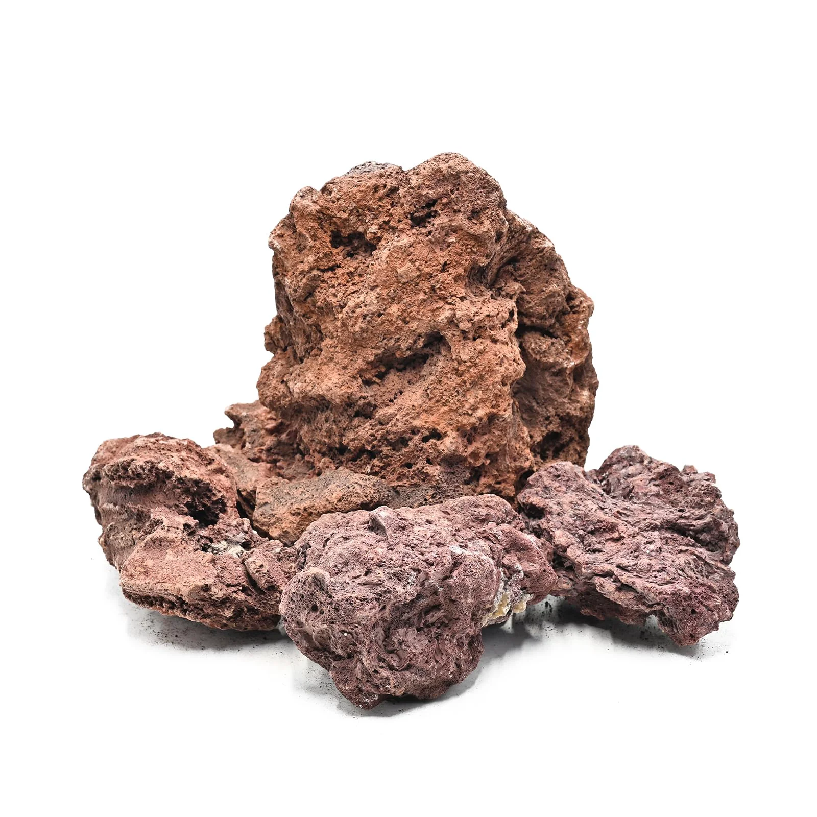 High-Performance KINGRUI Red Lava Rock Natural Volcanic Stones for Aquascaping Terrariums 5lb 3pcs Easy-to-Use