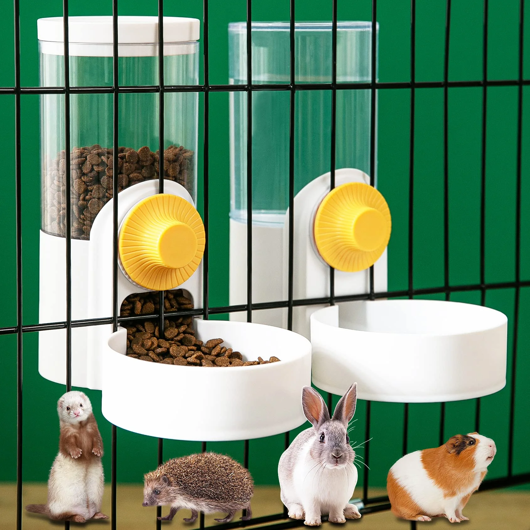 User-Friendly Kenond 40oz Hanging Automatic Rabbit Feeder Waterer Set Healthy