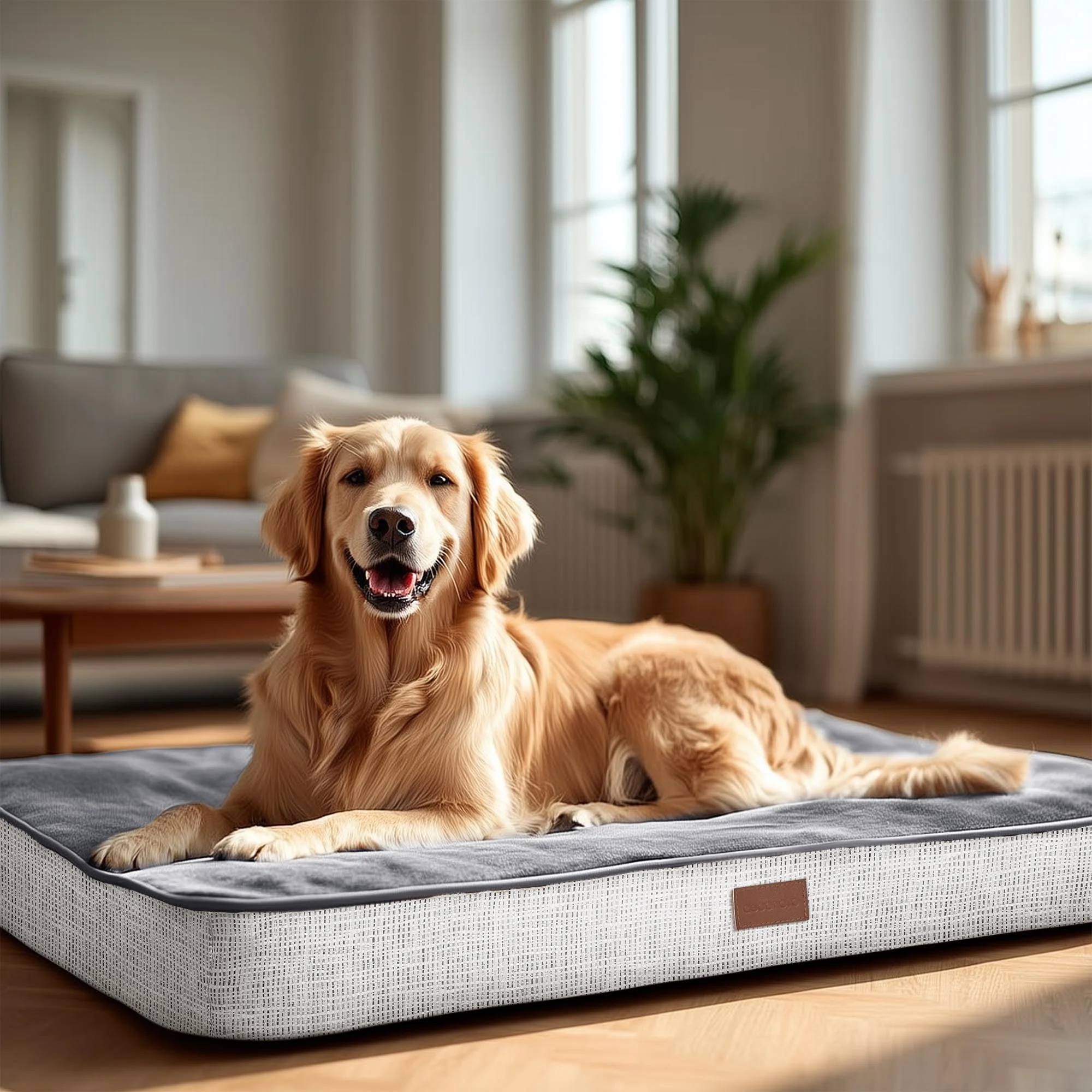 Clean Deconovo Orthopedic Dog Bed for Medium Large Dogs – Memory Foam Washable Cover Non-Slip Base Fine
