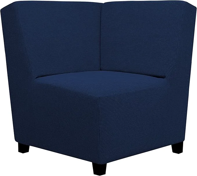 Relaxed Easy-Going Stretch Sectional Corner Sofa Slipcover 1-Piece Couch Sofa Cover Furniture Protector Soft with Elastic Bottom for Kids Pet Spandex Jacquard Fabric NavyAbout ThisOverview Responsible