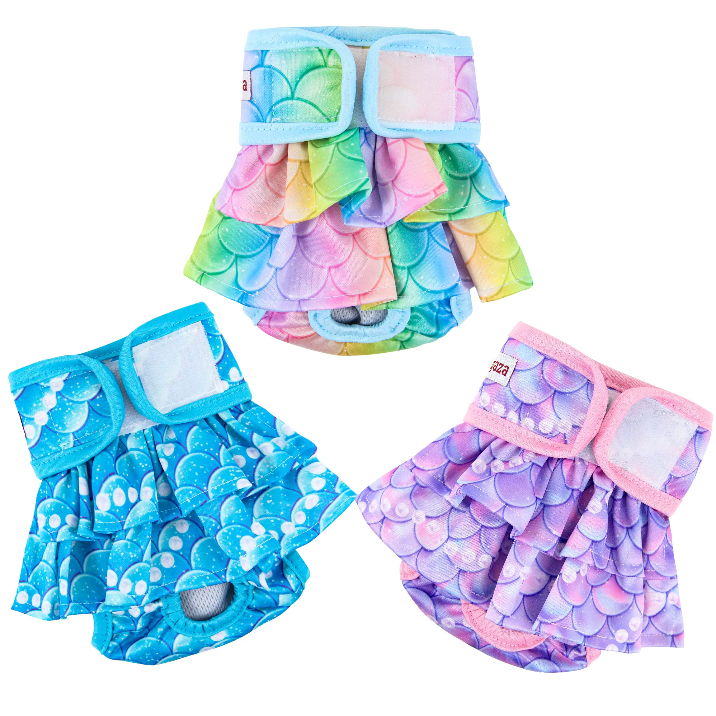 Convenient Fuz Bigaza Dog Diapers Female 3 Pack – Reusable Mermaid Pattern Washable Diaper Skirt for Dogs Expertly Made