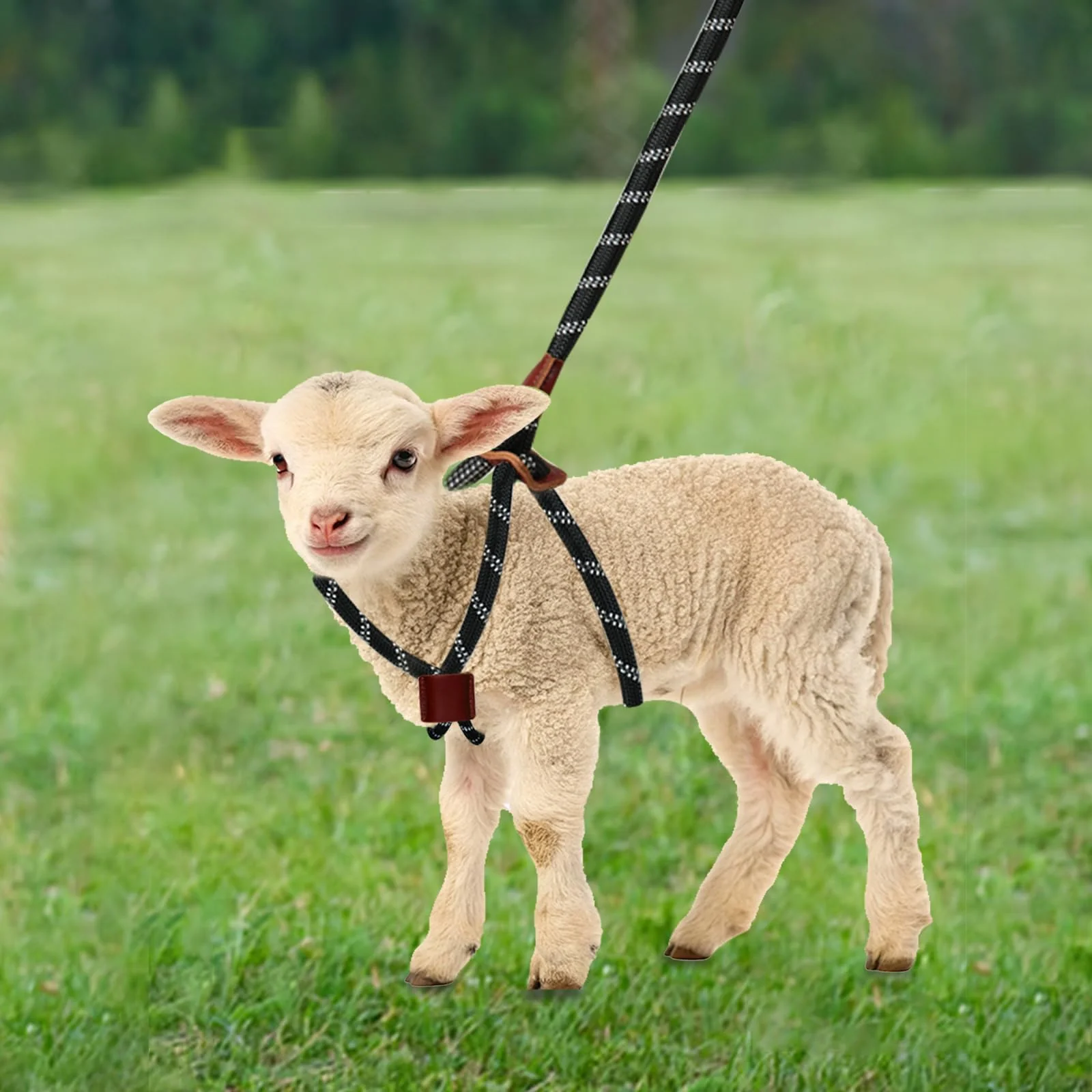 Reusable HRYOML Goat Harness Leash Adjustable Step-In Harness for Goats Sheep Refined