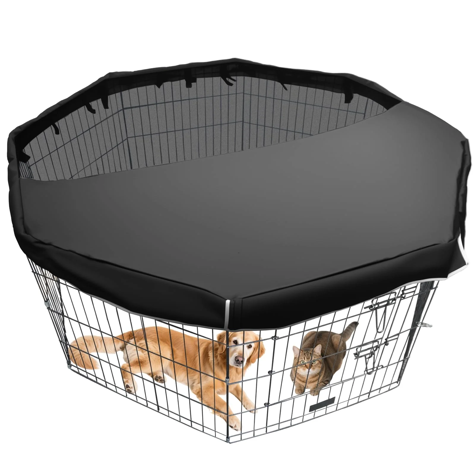 Practical LWFCOEE Dog Pen Cover for 24-Inch Wide 8-Panel Pens — Shade Security Easy Assembly Traditional