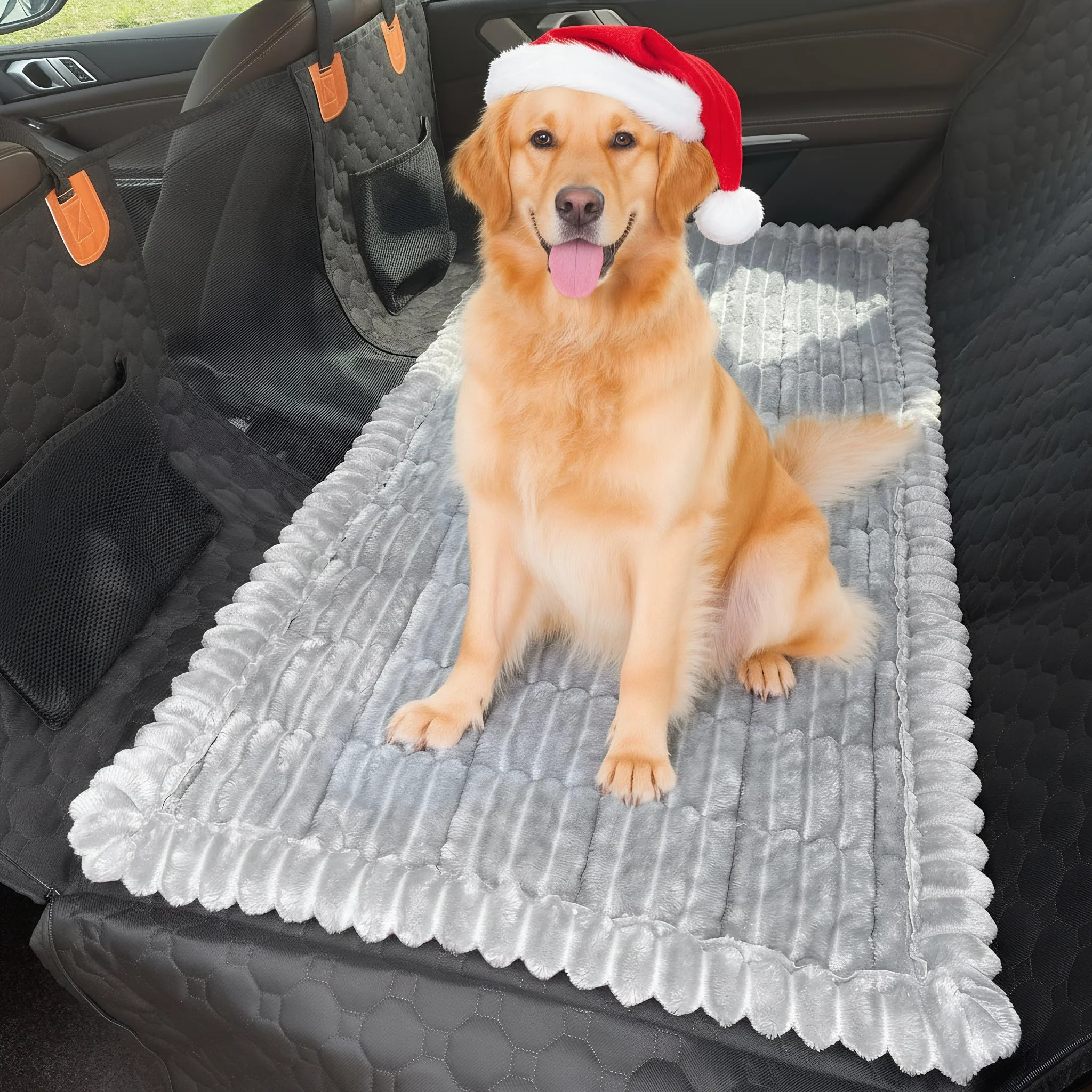 Innovative WTHAVEN Dog Car Seat Cover — Back Seat Protector Nonslip Washable 24.8×54 Light Gray Fashionable
