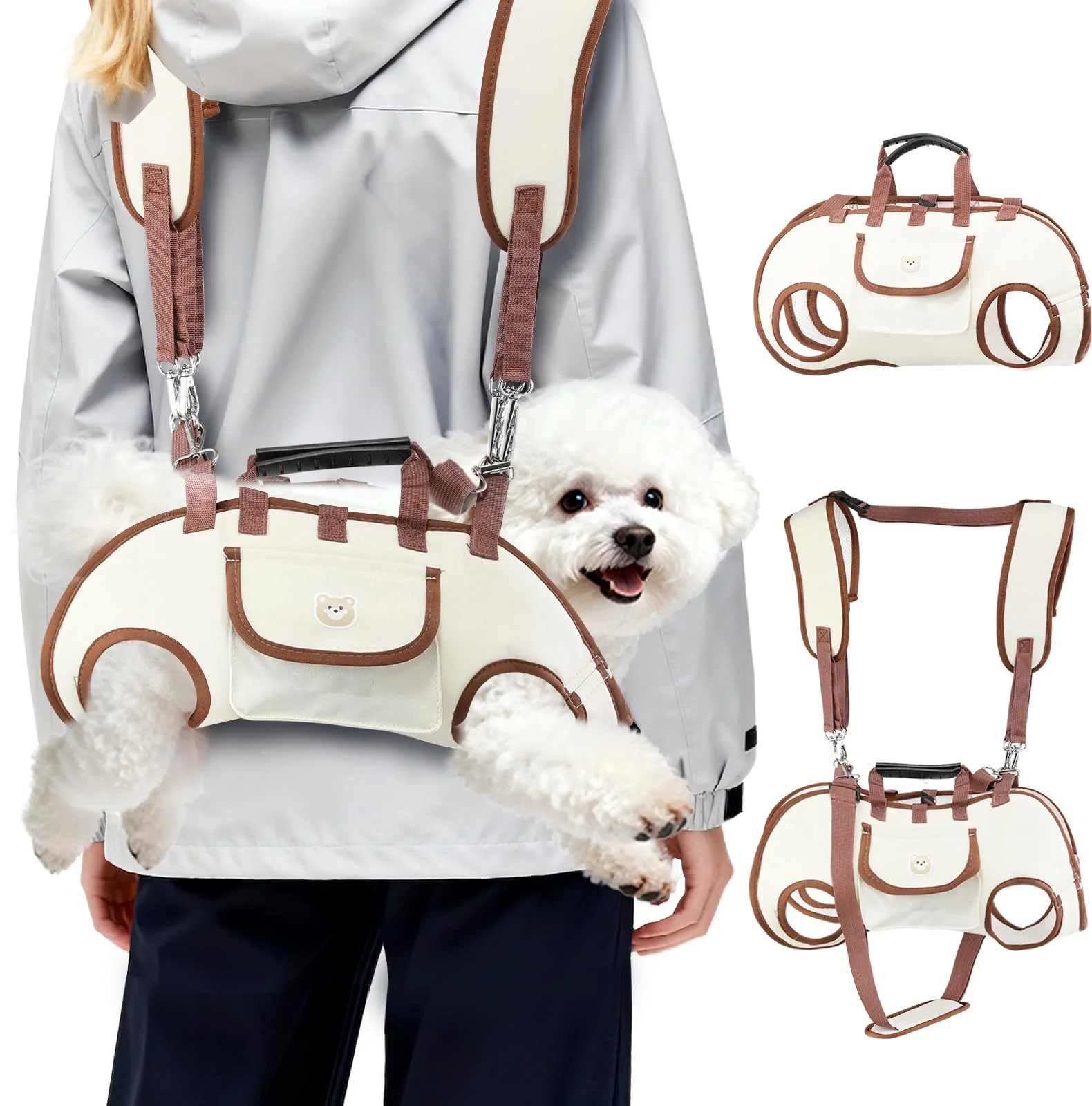 Elite Atiansen Hands Dog Backpack Carrier for Small Dogs 6-in-1 Versatile Pet Carrier