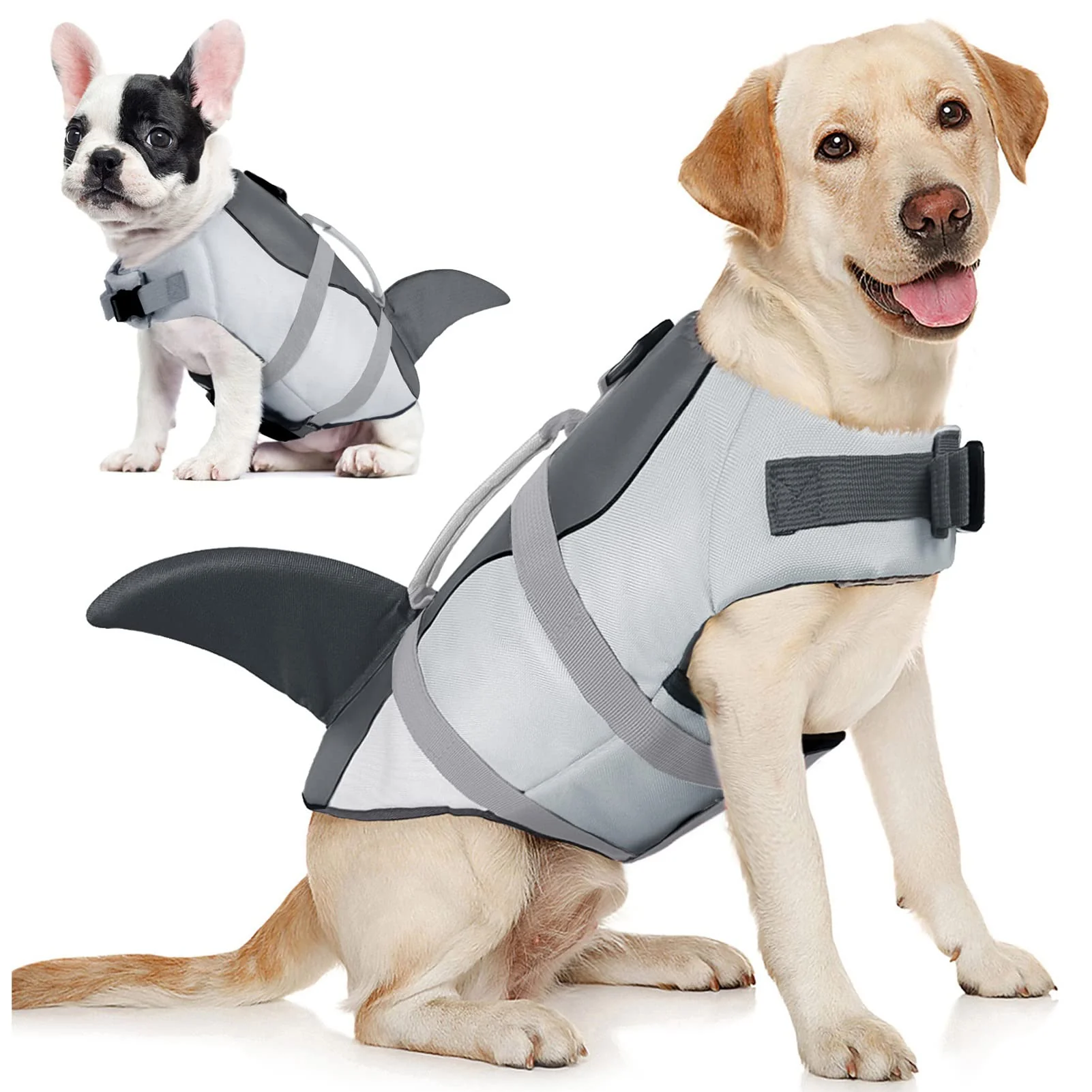 Official AOFITEE Dog Life Vest Shark Design with Rescue Handle – Reflective Buoyancy Jacket XS-XL Selected