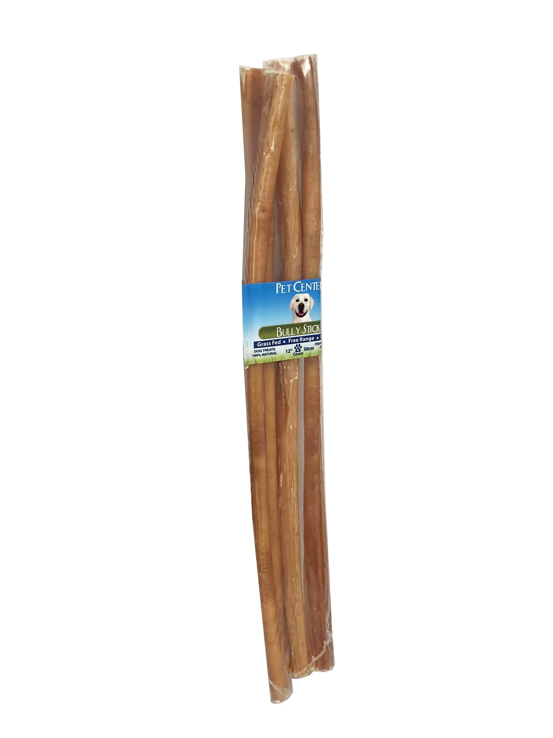 First-Class PCI Bully Sticks 4ct 12in – Made in USA Grain- High-Protein Dog Chews Verified