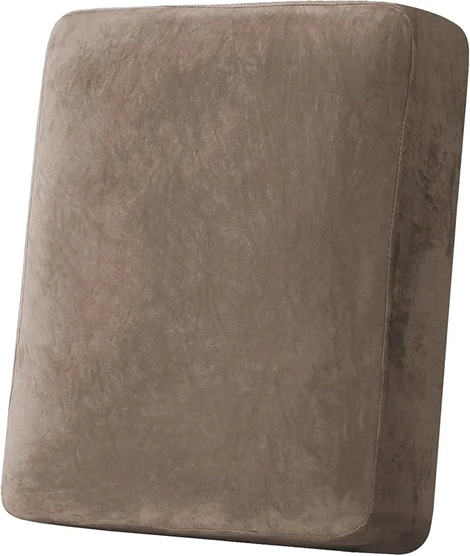 Reusable H.VERSAILTEX Velvet Stretch Couch Cushion Cover Plush Cushion Slipcover for Chair Cushion Furniture Protector Seat Cushion Sofa Cover 1 Piece Armchair Cushion Covers Mocha About ThisOverview Responsible