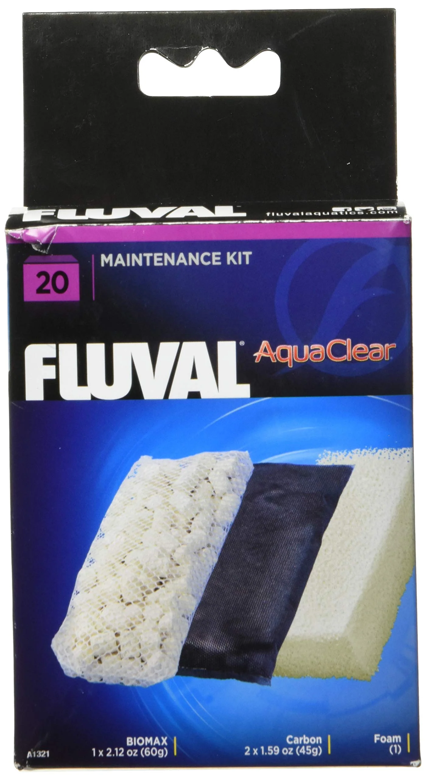 Genuine Fluval 20 Media Maintenance Kit BioMax Activated Carbon Foam Filter for Fresh Saltwater Aquariums Up to 20 gal Versatile