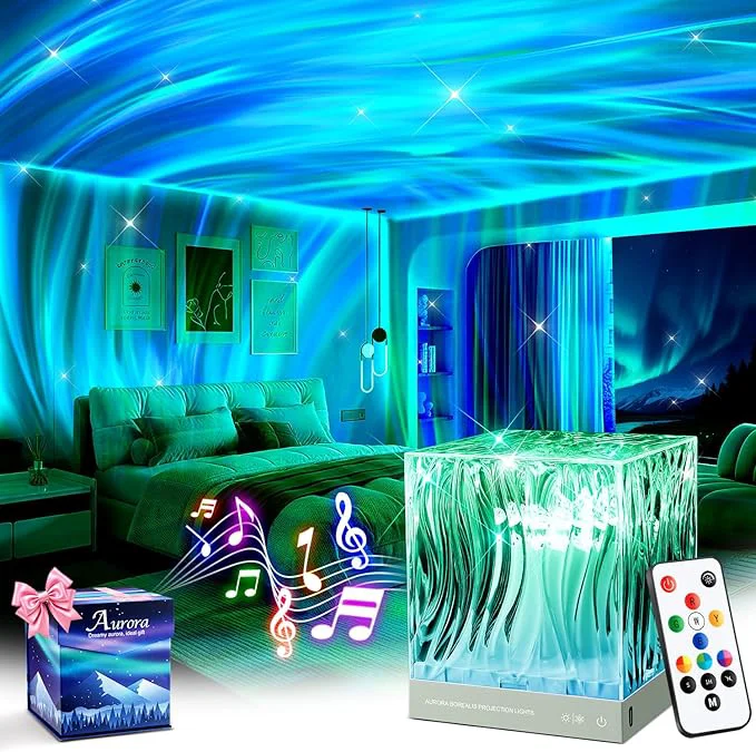 Genuine Mubarek Northern Lights for Bedroom 15 White Noise Bluetooth Galaxy Light Projector RGB Multi-Color Lamps for Night Stands Home Decor Living Room Night Light for Kids Christmas Gifts for Teen GirlsAbout ThisOverview Fine