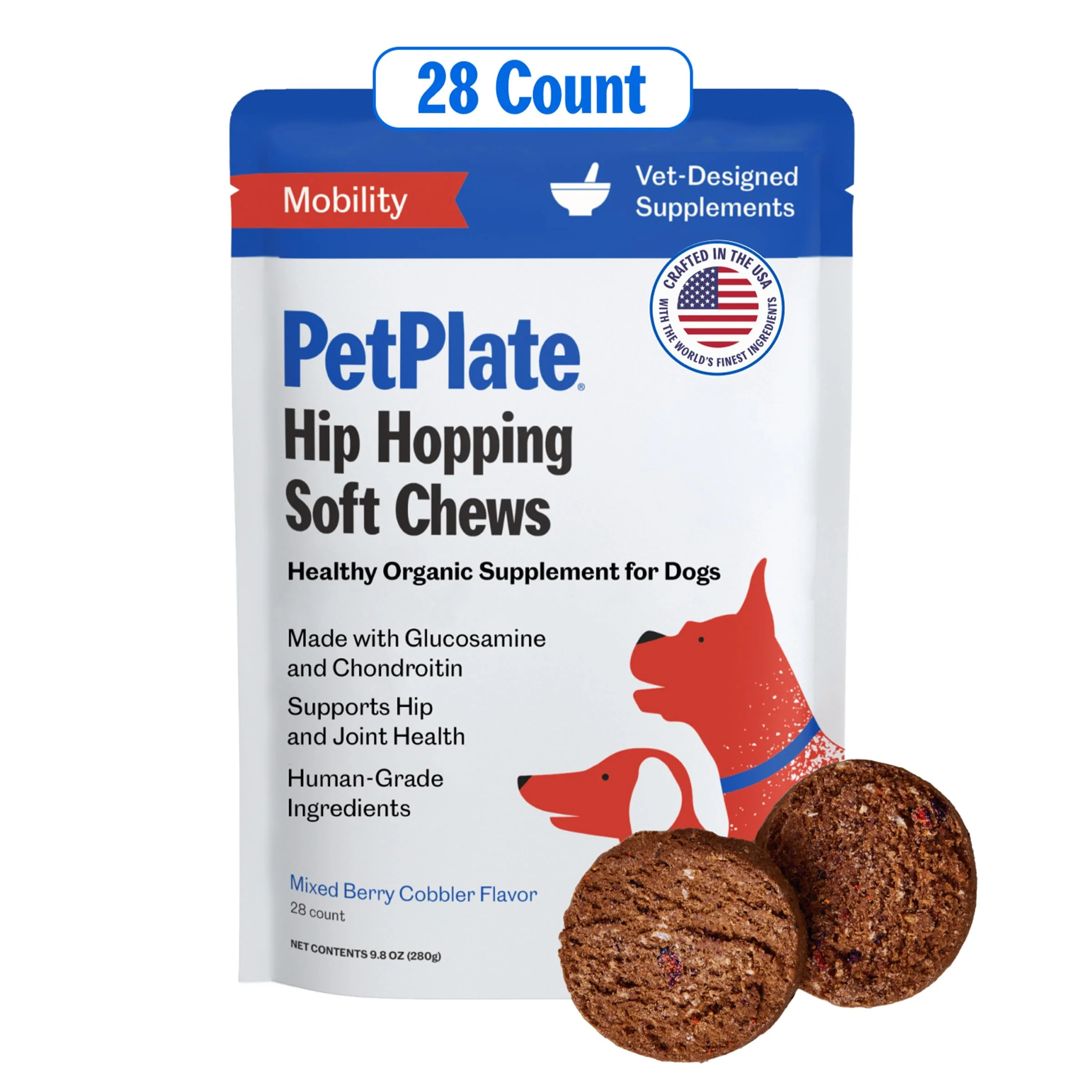Contemporary PetPlate Hip Hopping Soft Chews for Dogs – Organic Human-Grade Hip Joint Support Premium Material