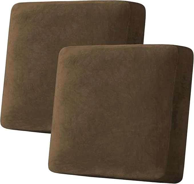 Comfortable H.VERSAILTEX Velvet Stretch Couch Cushion Cover Plush Cushion Slipcover for Chair Loveseat Sofa Cushion Furniture Protector Seat Cushion Sofa Cover 2 Piece Large Sofa Cushion Covers Bronze Brown About ThisOverview Trendy
