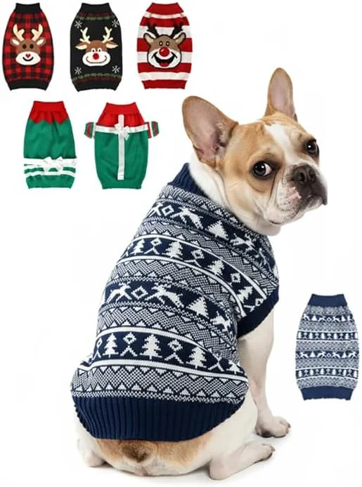 Unique Dog Christmas Sweater Soft Warm Pet Clothes Coat Sophisticated