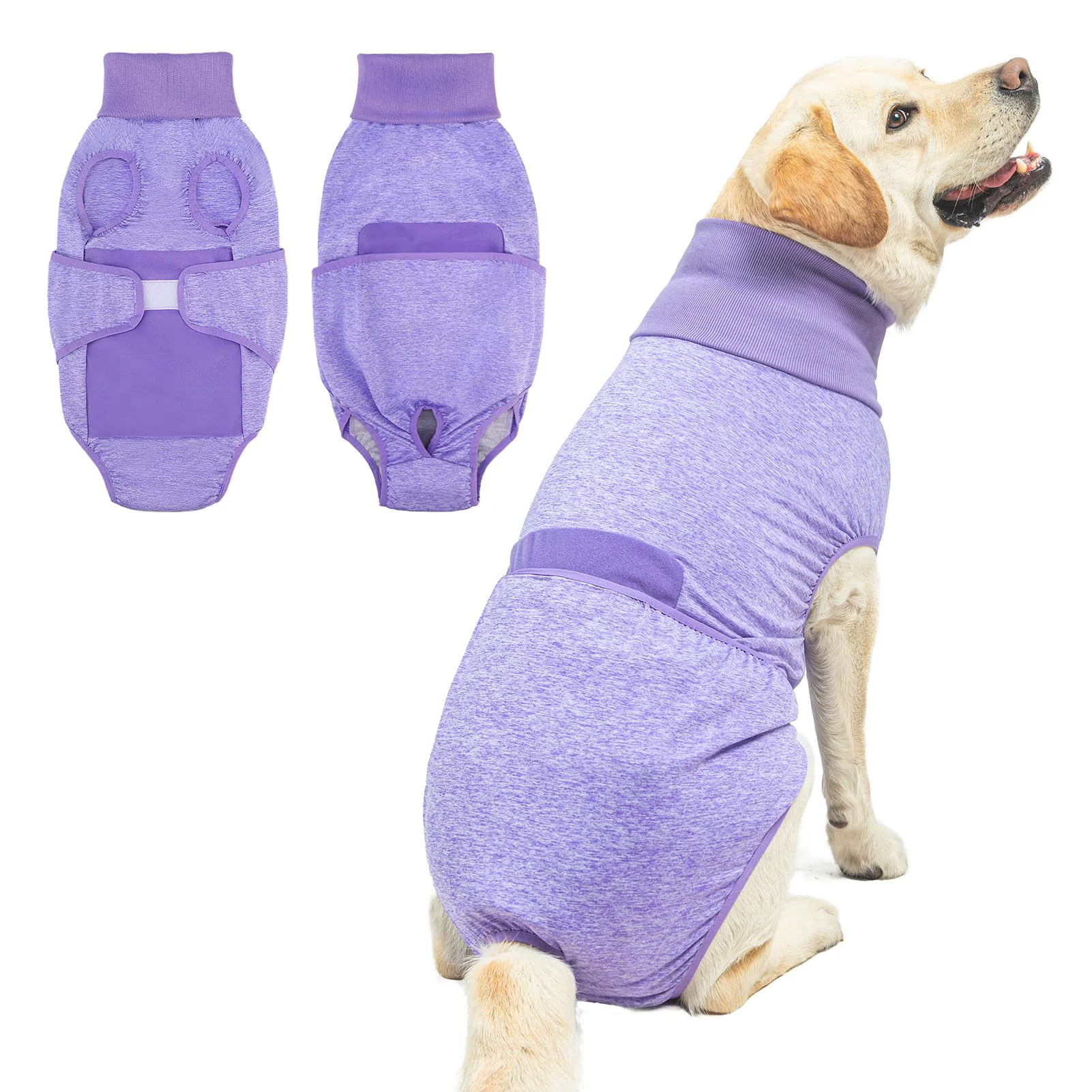 Refined BEAUTYZOO Recovery Suit for Dogs Purple XL – Post-Surgery Cone Premium