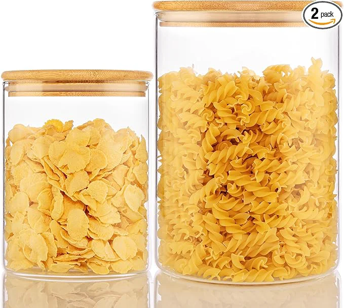 Consistent Extra Large Glass Flour and Sugar Storage Containers with Airtight lid 105 floz x1 48 floz x1 Set of 2 Big Glass Jars with Bamboo Lids Air Tight Food Jar for Ce Pasta Rice CoffeeAbout ThisOverview Reliable