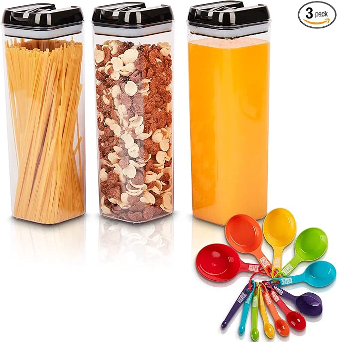 Fast Airtight Food Storage Containers Durable Food Containers to Keep Food Fresh – Tidy Your Kitchen Using Our Pantry Storage – Airtight Containers for Organizing – 3pc setAbout ThisOverview Recyclable