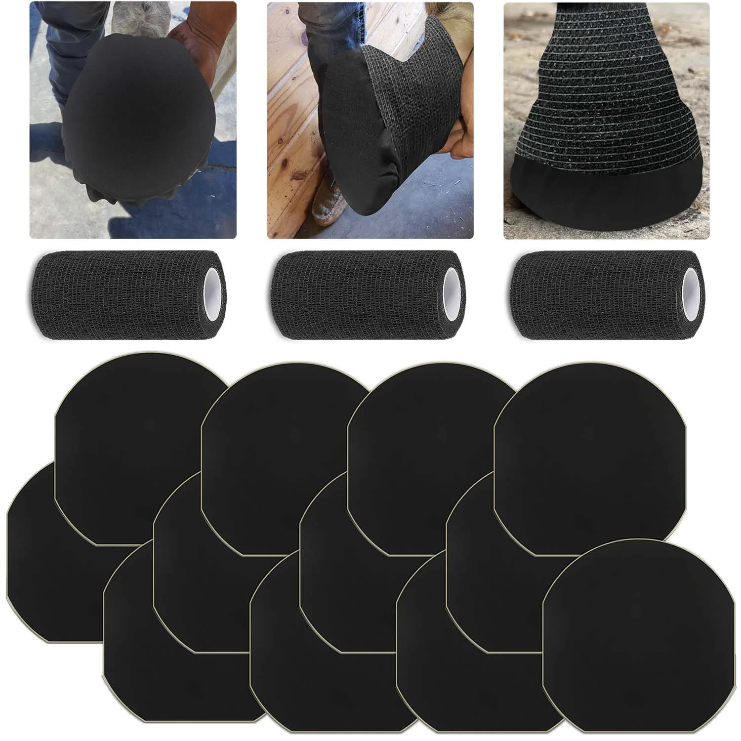 Solid Hezaosth 15 Pack Horse Hoof Tape with 3 Vet Wrap Rolls – Breathable Cushioning for Hoof Care Unique