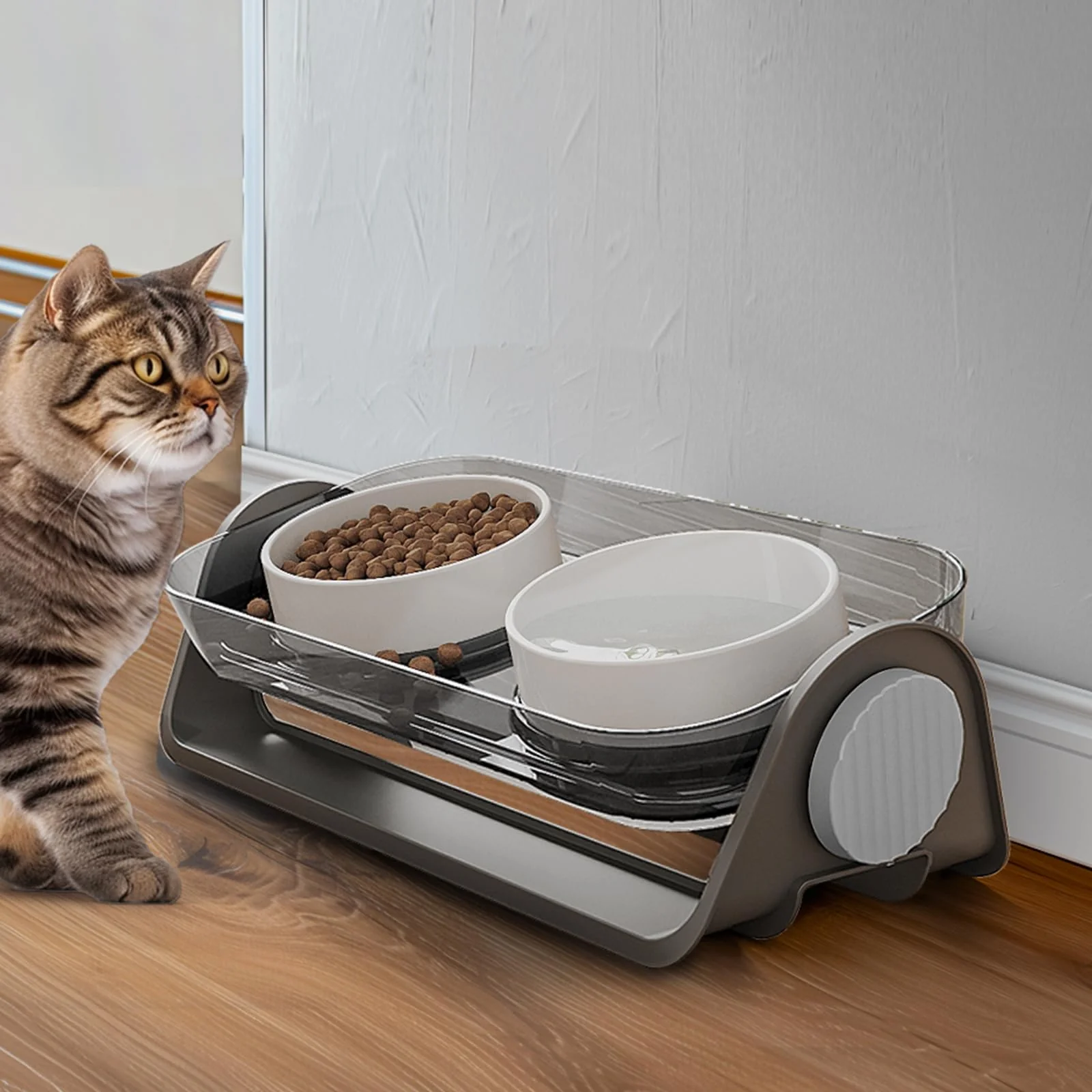 Prestigious Oneluck d Cat Bowl — Raised Ceramic Dual-Bowl with 15° Tilt Dependable