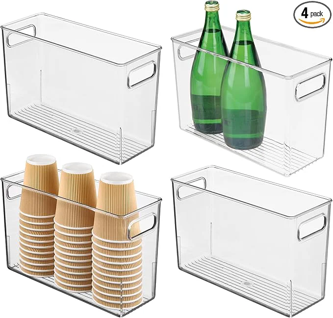 Healthy iDesign Tall Plastic Storage Bin with Handles for Fridge or zer – Set of 4 – Clear – Made in USAAbout ThisOverview Breathable