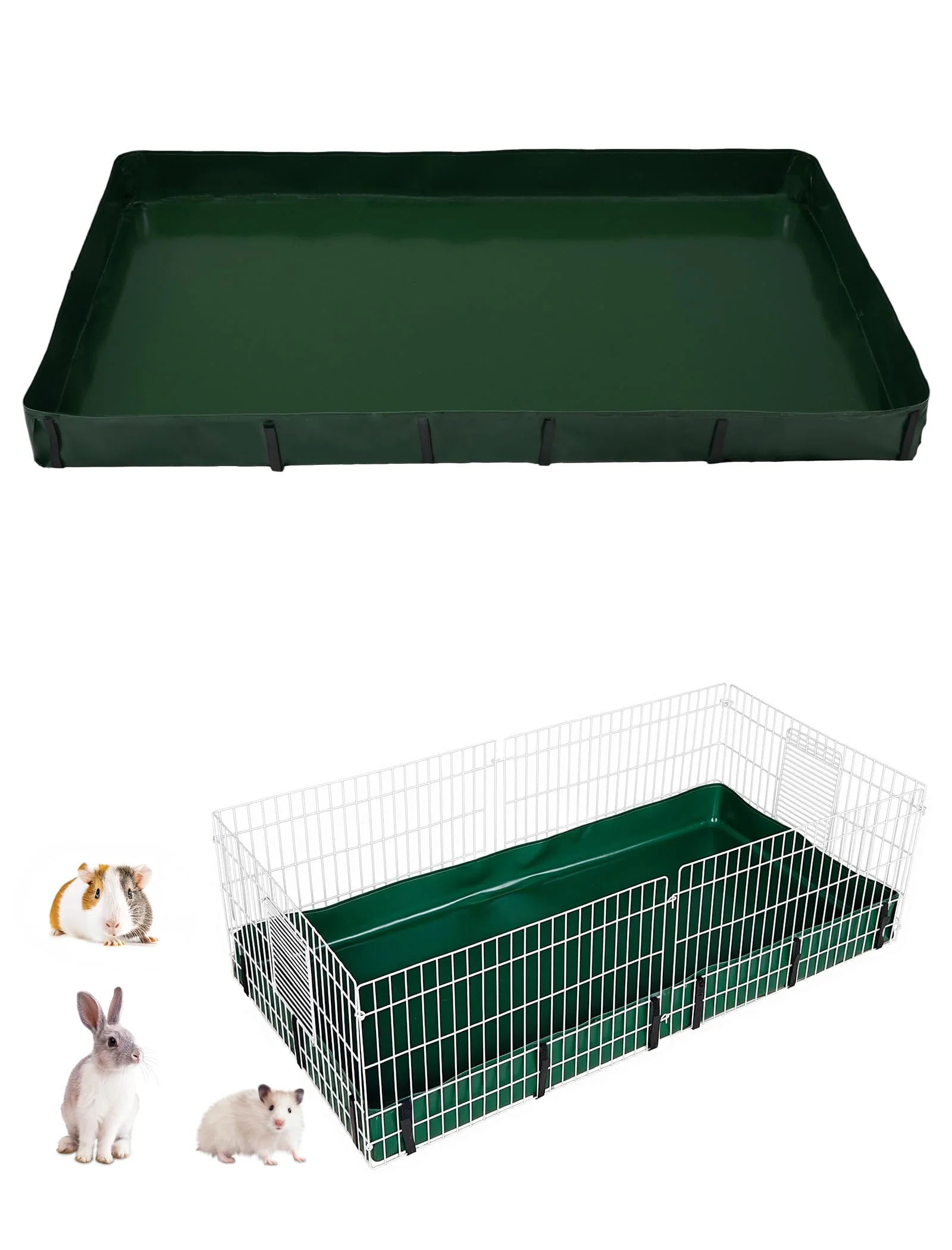 Environmentally Friendly GINIDEAR Guinea Pig Cage Liner – Waterproof Bottom for Midwest Cage 24×47 Green Versatile