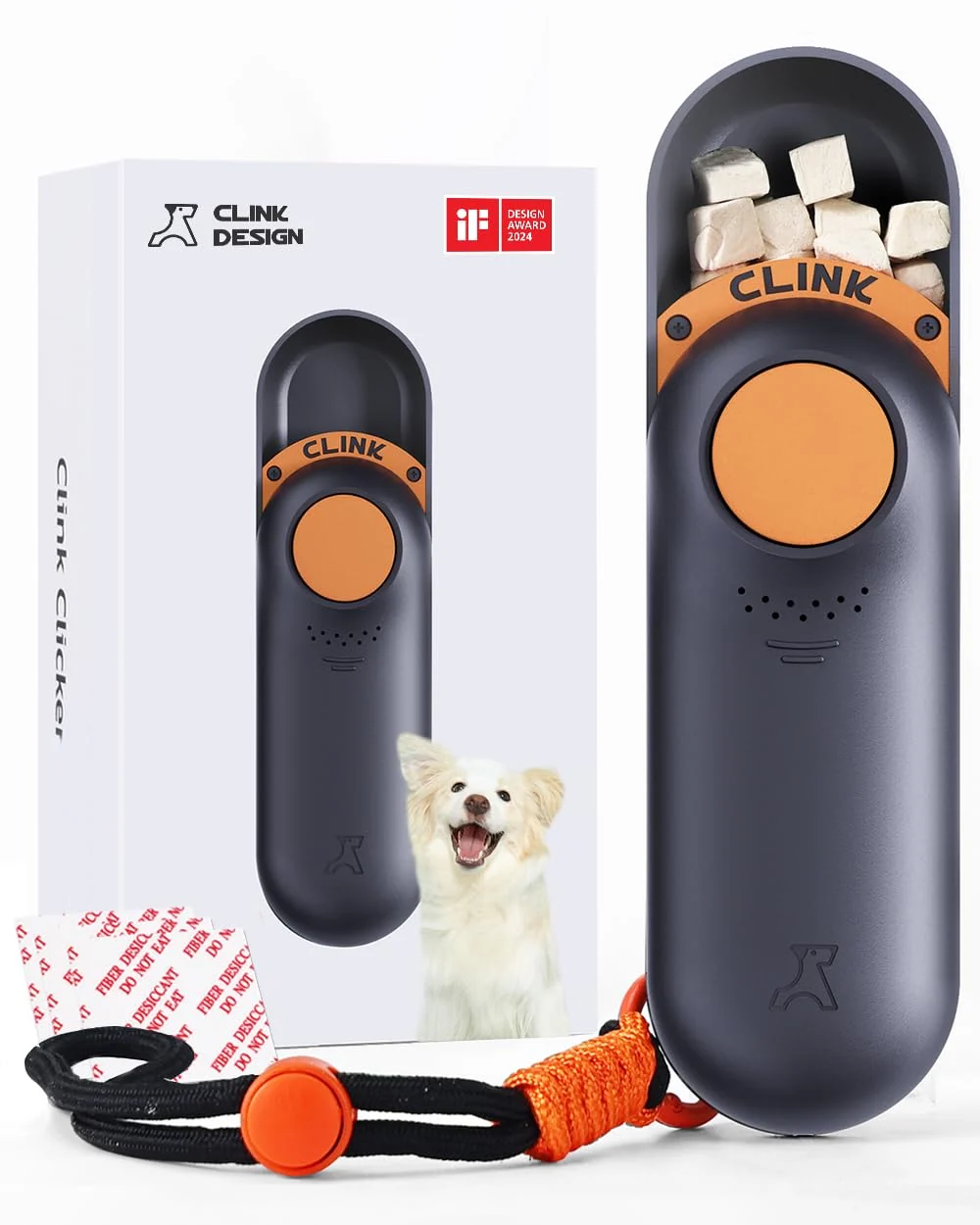 Trendy Clink Design Clicker Dog Trainer Treat Pouch – 2-in-1 Training Tool Durable ABS Lightweight Easy to Clean Organic