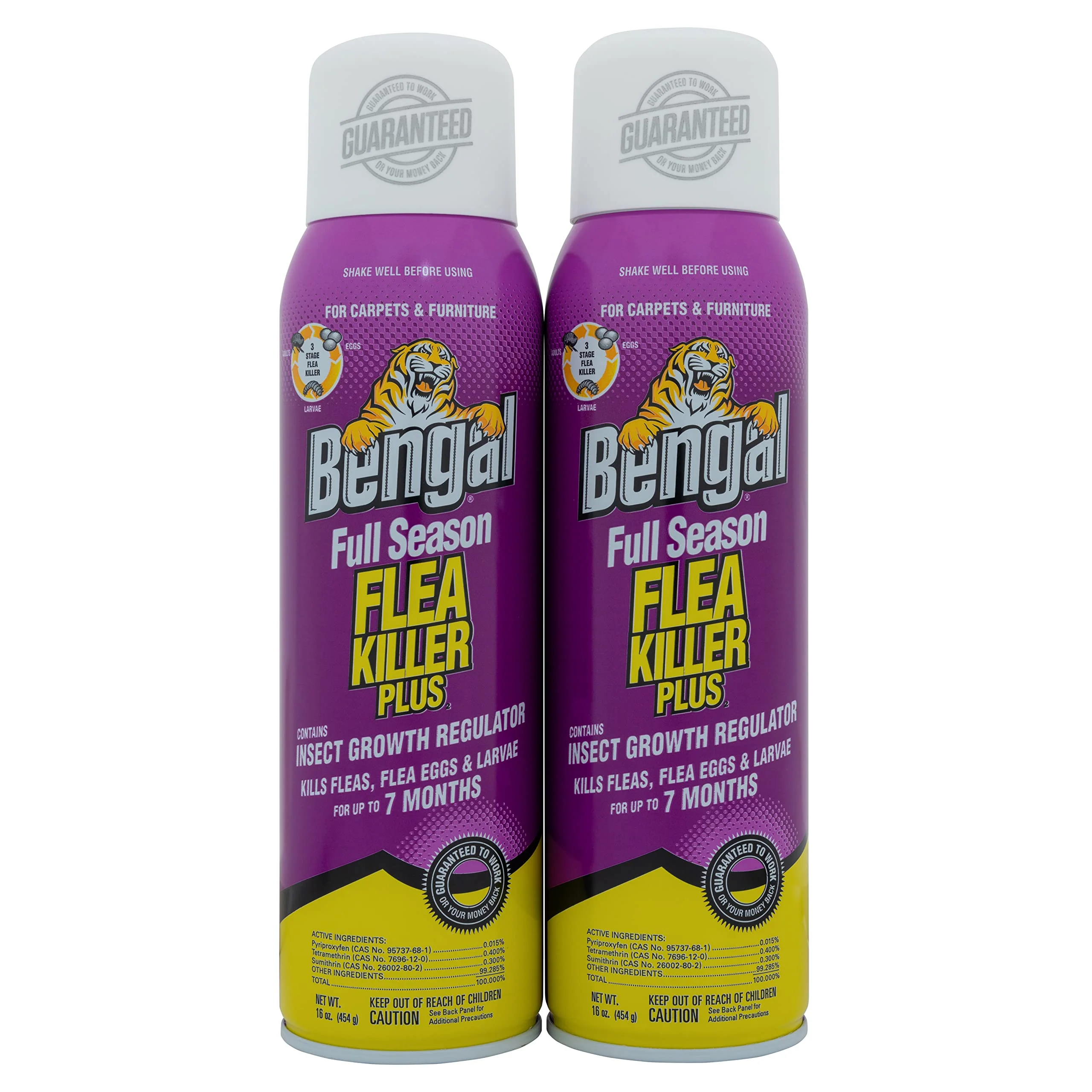 Reusable Bengal Full Season Flea Killer Plus – 2-Pack 16 oz Aerosol with IGR Elegant