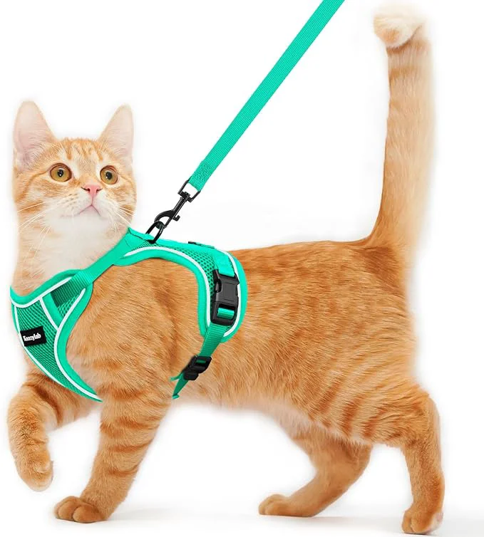 Relaxed Cat Harness and Leash for Walking Escape Proof Soft Adjustable Cat Leash Outstanding