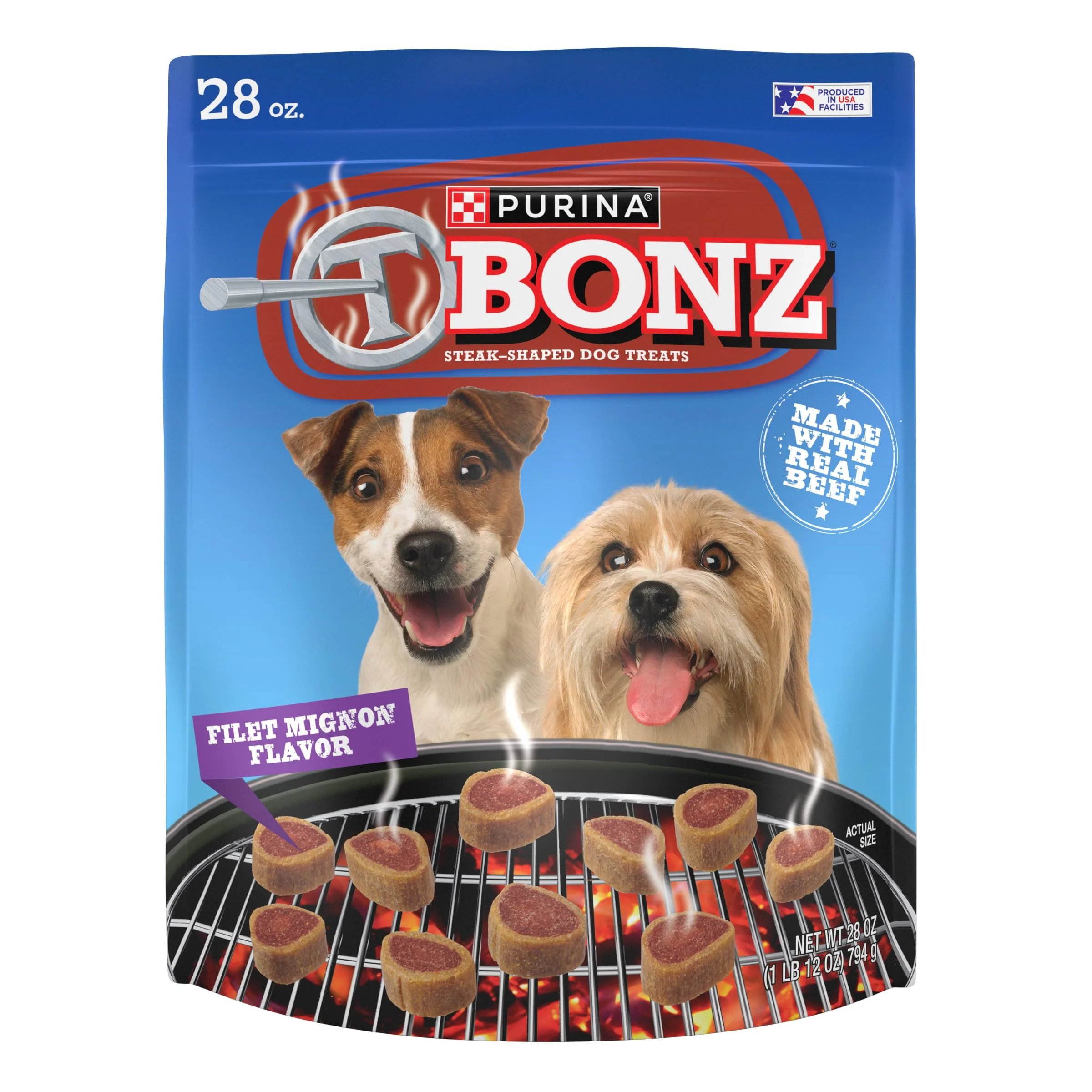 Functional Merrick Purina T-Bonz Filet Mignon Steak Shaped Dog Treats – 4 Pack 28 oz Relaxed