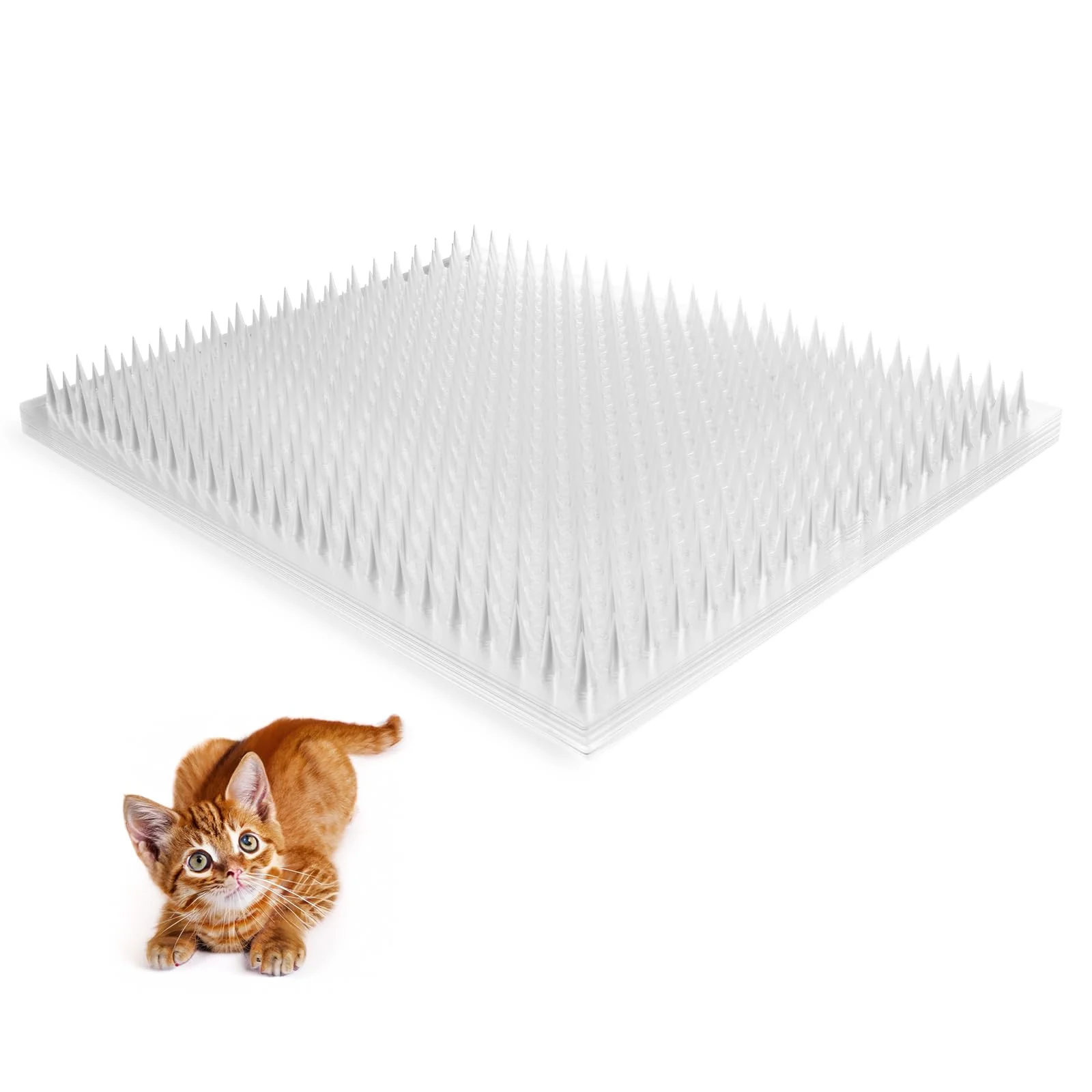 Comfortable Zipcase 16-Pack Cat Repellent Deterrent Outdoor Scat Mat with Tape – 24 Sq Ft Coverage Proven