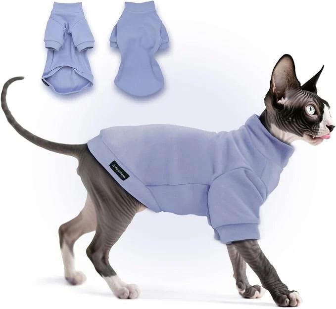 Outstanding Fleece Sphynx Cat Clothes Soft Hairless Cat Clothes Pullover Cat Sweater Breathable