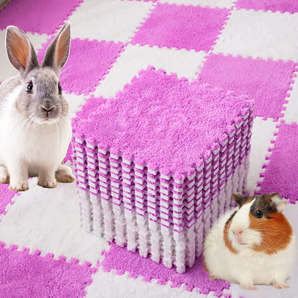 Unique Oncpcare 10Pcs 11x11in Guinea Pig Pads – Washable Fleece Cage Liners Purple Natural