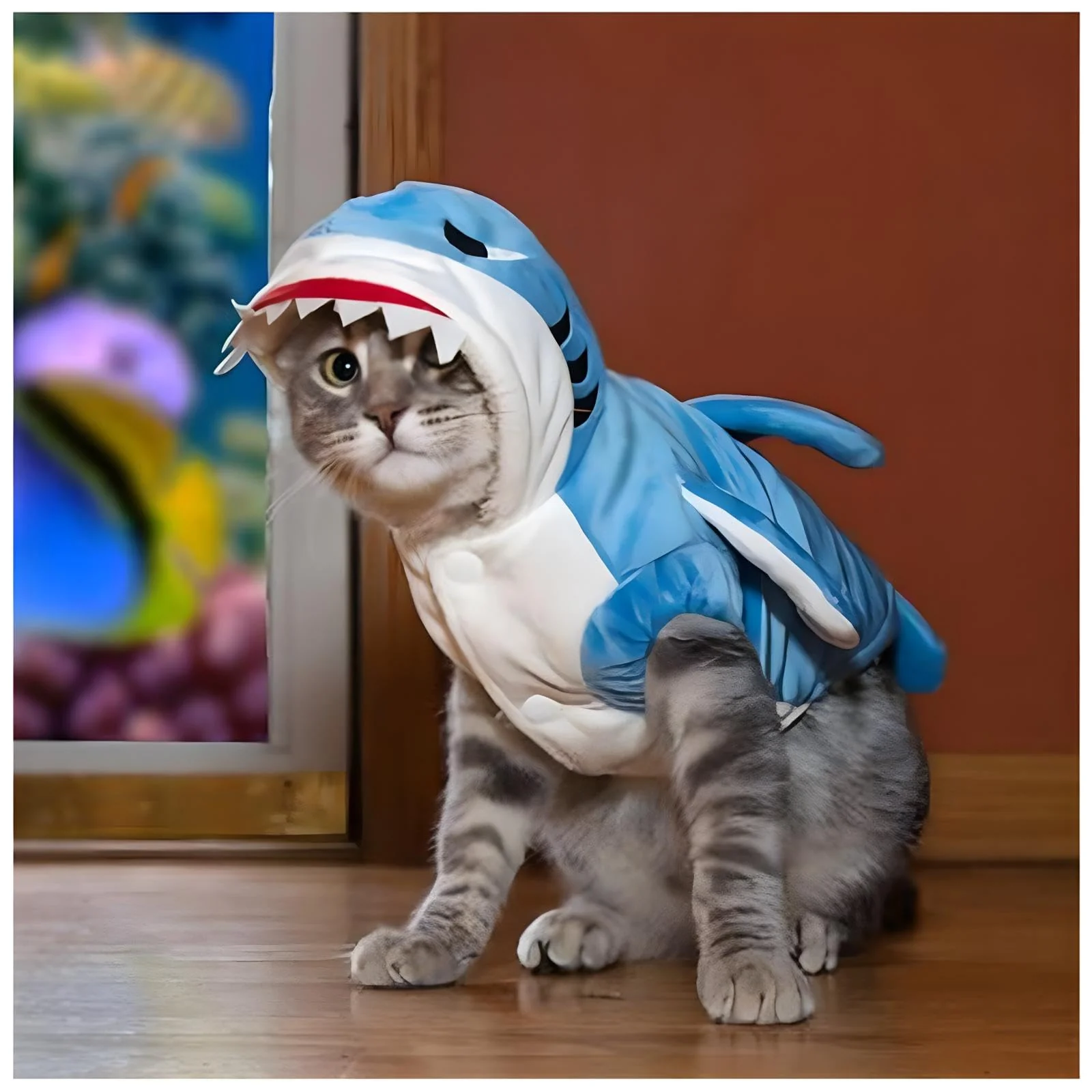 Contemporary NACOCO Dog Shark Costume – Cute Pet Clothes for Halloween Blue M Original Design