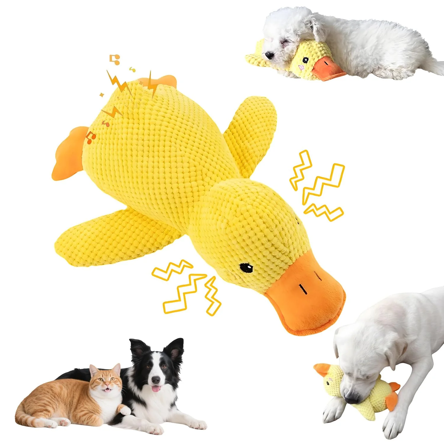 Top-Quality Soothing Quack Duck Toy for Dogs – Chew-Resistant Plush Squeak Sound Calming Companion Advanced