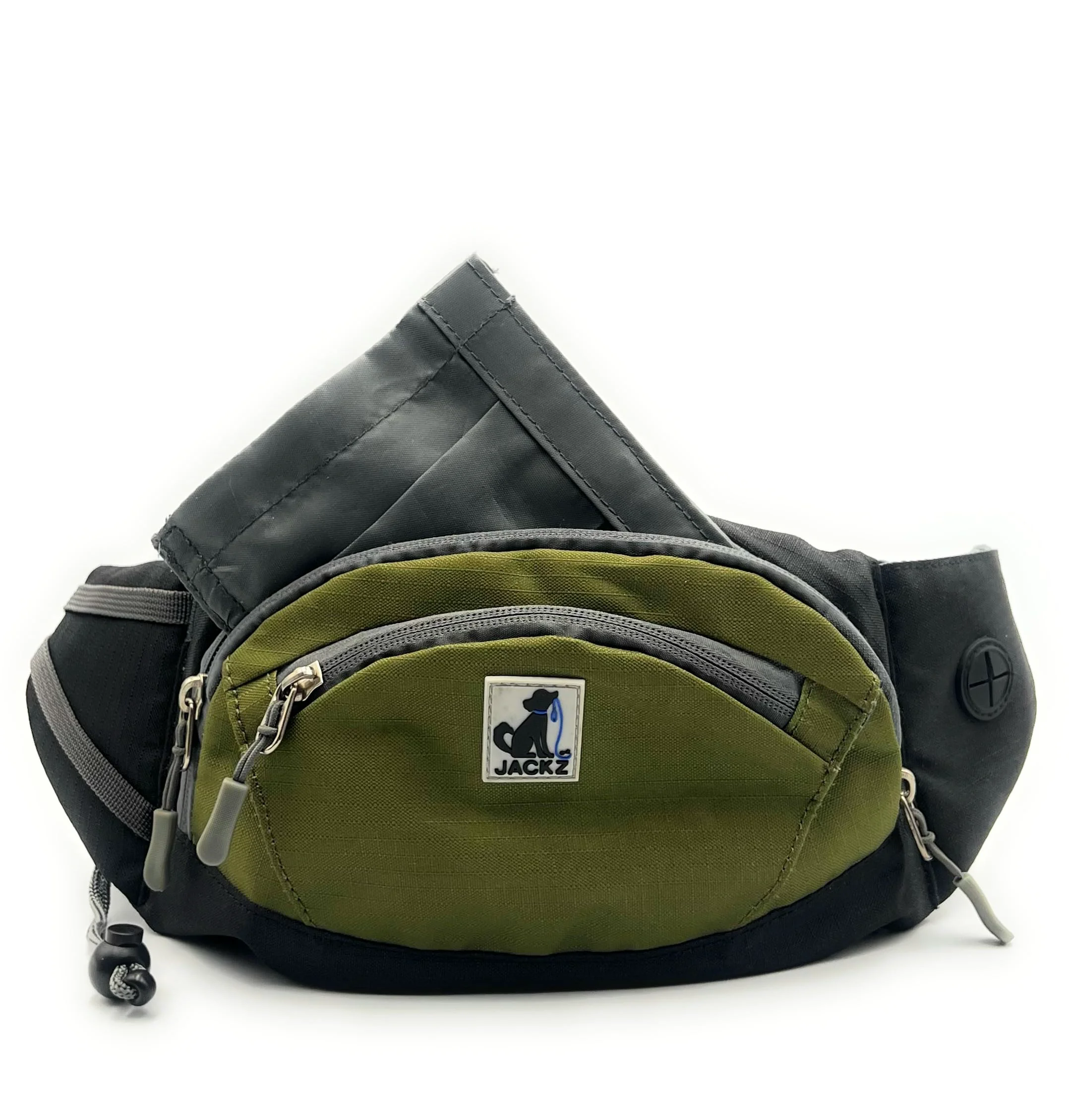 Soft JACKZ Dog Treat Pouch – Green Training Bag with Removable Pocket Built-in Poop Bag Dispenser Easy-to-Use