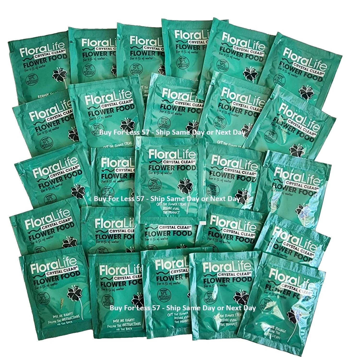Pure Floralife Crystal Clear Cut Flower Food – 200 Packets 2.2 Lbs Floral Supply Trendy