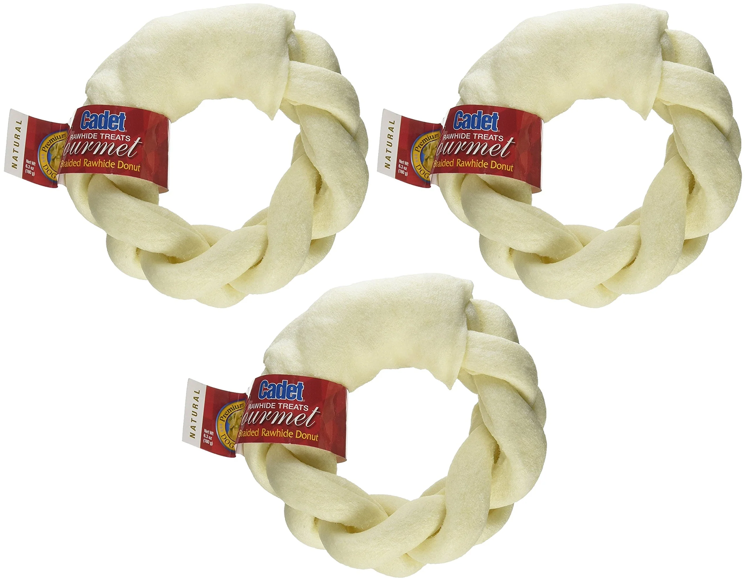 Smart IMS PET Cadet Rawhide Treats Gourmet 5-inch Braided Donut – Pack of 3 Pure