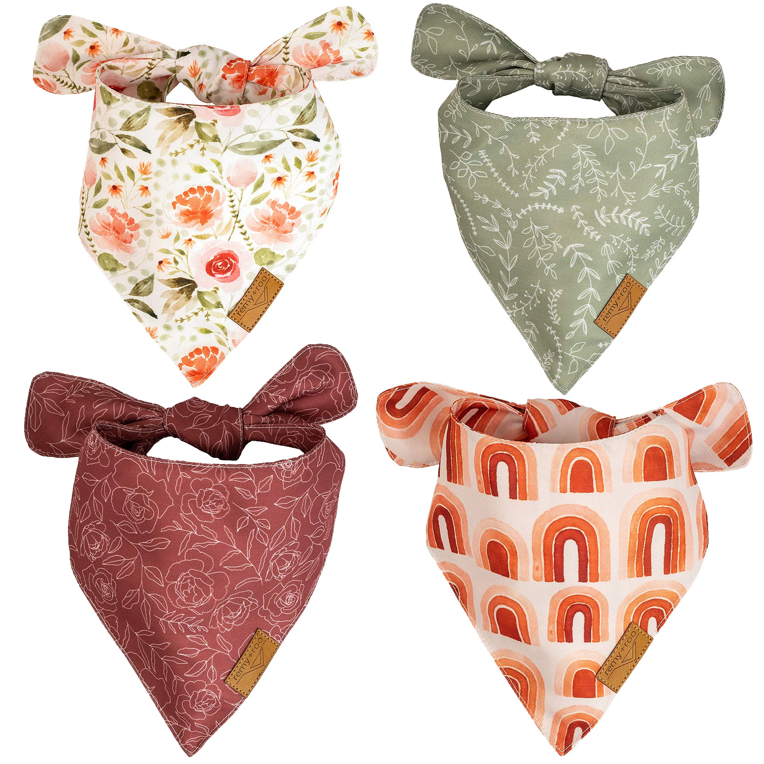 Efficient Remy Roo Small Spring Bandanas Rubi Set 4 Pack Durable Adjustable Floral Dog Bandanas Verified