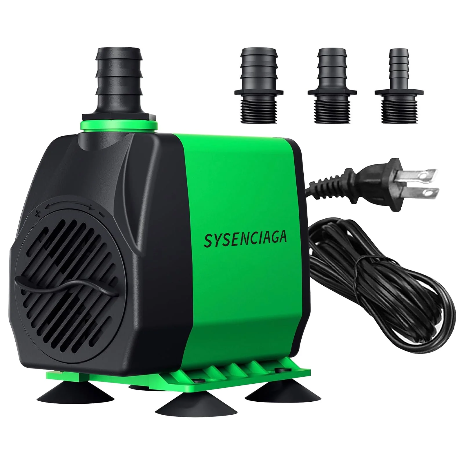 Solid SYSENCIAGA 40W Fountain Submersible Water Pump – 800 GPH Ultra Quiet 3 Nozzles 10 ft Lift Clean