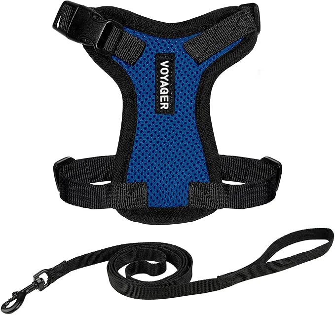 Premium Material Voyager Escape-Proof Step-in Lock Cat Harness 5ft Neoprene-Handle Leash Set Classic