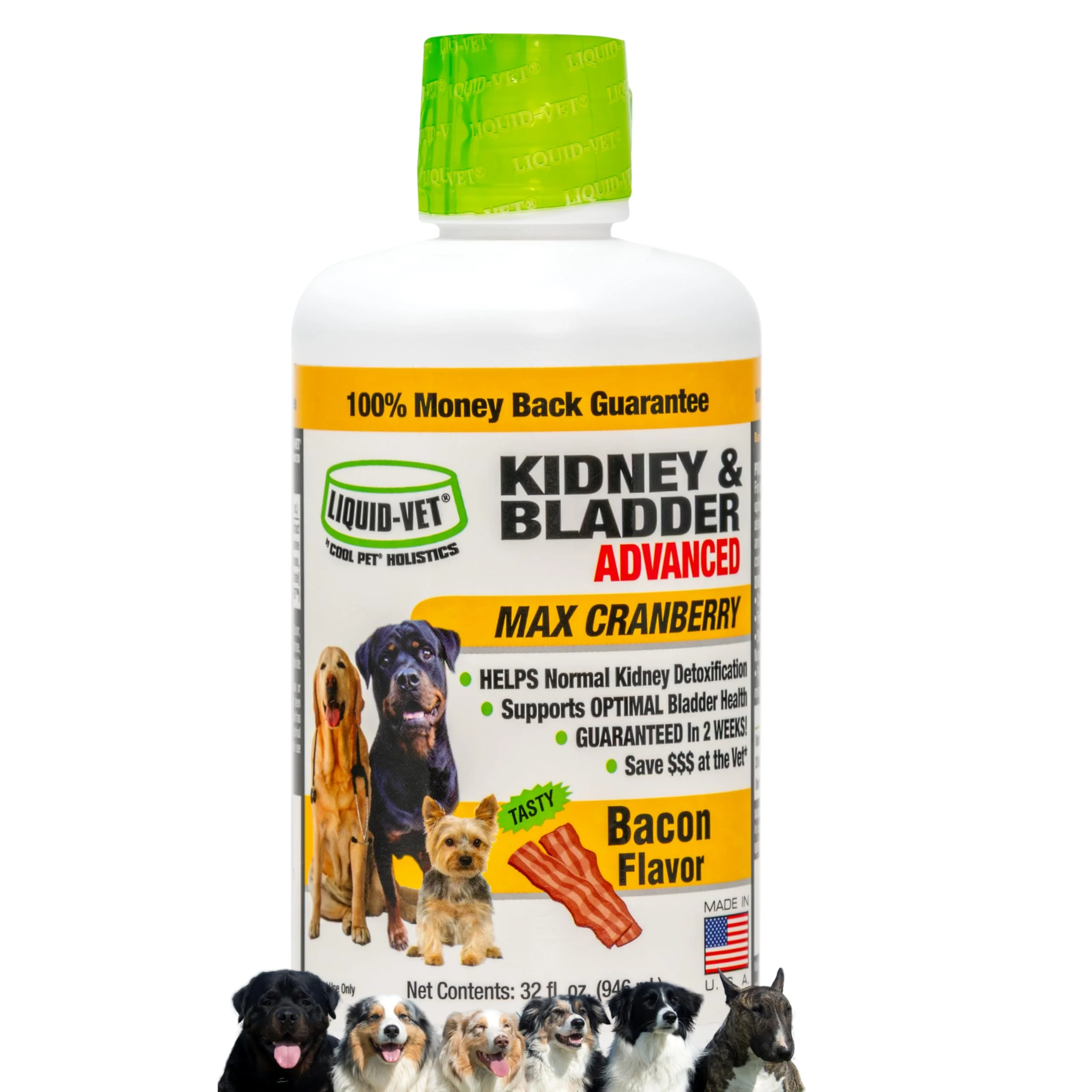 Crafted LIQUID-VET Premium Easy-to-Dose Kidney Bladder Formula for Dogs Safe