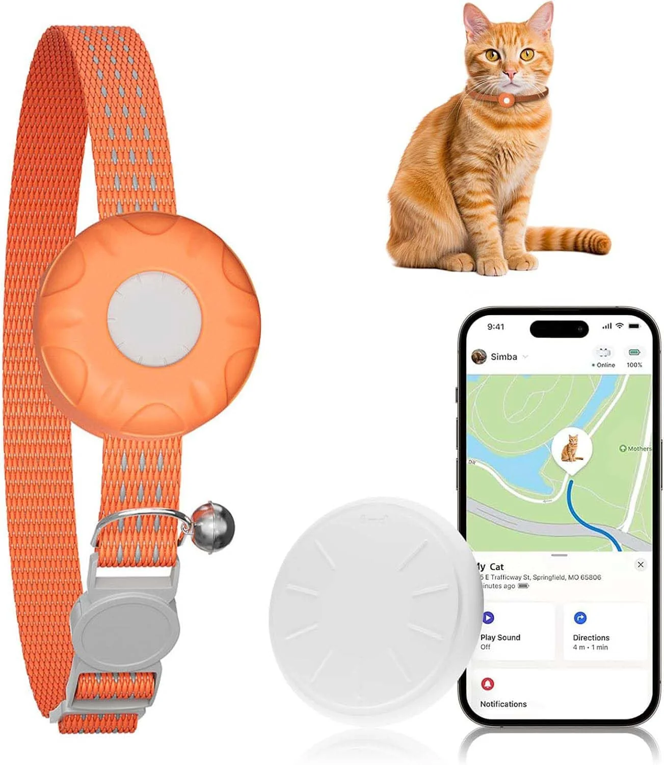 Trusted ZFSJTAG GPS Tracker for Cats – Find My on iOS No Monthly Fee Waterproof Collar High-Performance